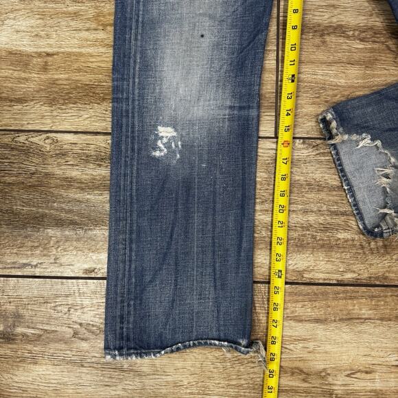 Vintage Diesel Industry Jeans Mens 36 Blue Distressed Made in Italy Button Fly - Picture 15 of 16